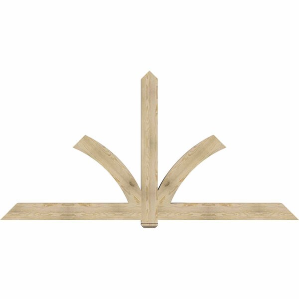 Ekena Millwork Redmond Rough Sawn Timber Gable Bracket, Douglas Fir, 108"W x 54"H x 6"D x 6"F, 12/12 Pitch GBW108X54X0606RED00RDF - main